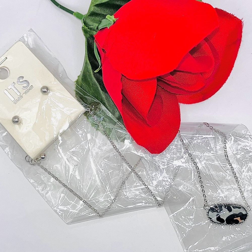 NEW Silver Tone Necklace And Earrings Set - ITS SENSE